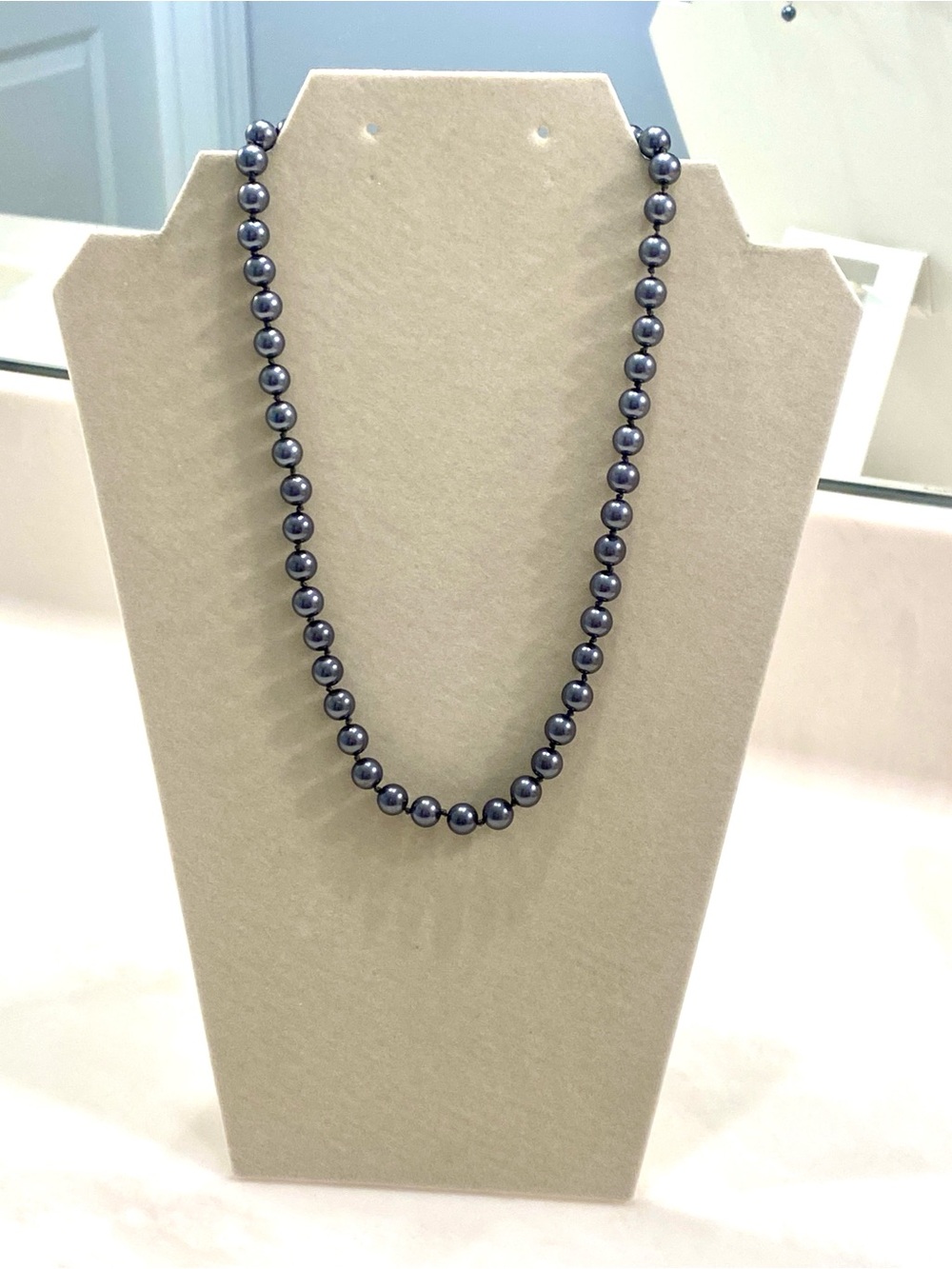 Vintage Signed RMN Lustrous Gray Pearl Bead Necklace - Women's Jewelry